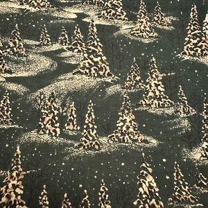 Classic Cottons 2003 Winter Pine Trees Fabric 1.5 Yards x 44" Forest Green stars
